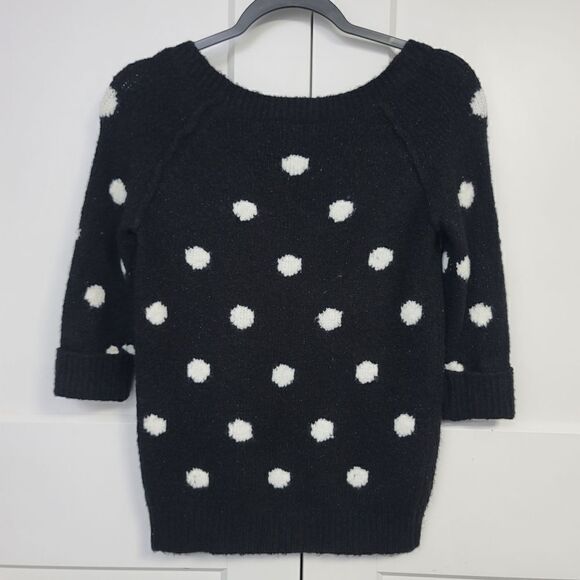 Arizona jean co. Black and white Polka dot sweater, medium - Picture 5 of 7